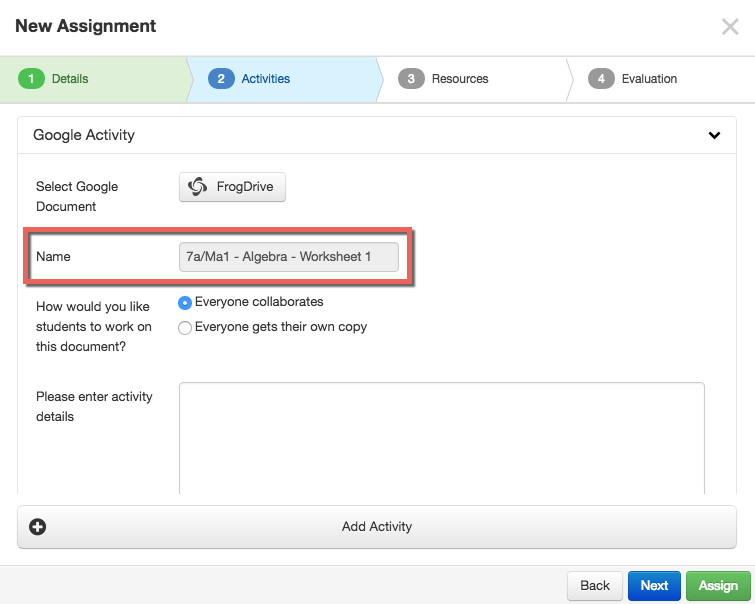 8Google_Activity_Widget_Assignment_Activities_FrogDrive_Display.jpg